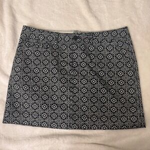Old Navy Pixie Mini Skirt‎ Black White Geometric Tile Print Size 6